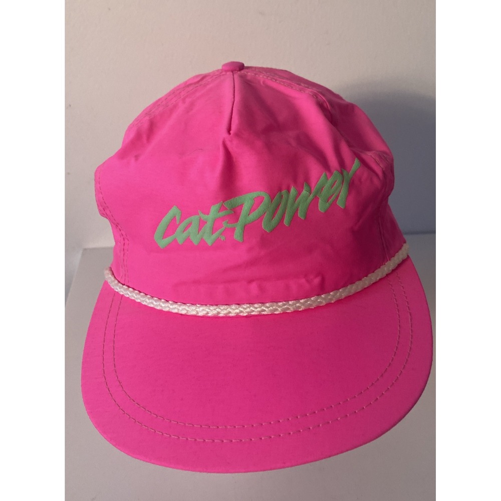 1990s Caterpillar Cat Power Neon Pink Rope Hat SnapBack USA Made